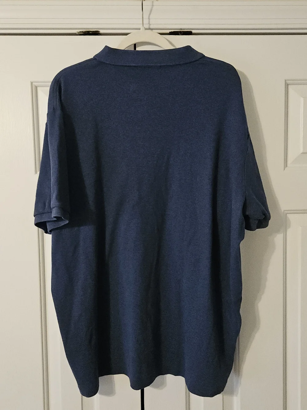 Polo Ralph Lauren Men's XL Blue Solid Polo Shirt Short Sleeve Cotton Red Pony